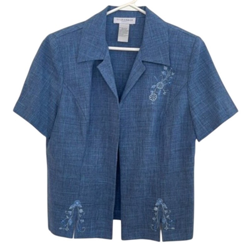 Sag Harbor Blue Embroidered Dress Jacket Size 12